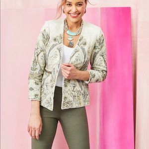 Chico’s Embellished Heritage Tweed Jacket
